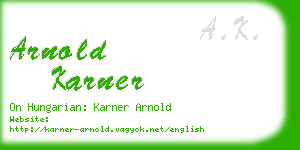 arnold karner business card